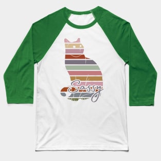 Colorful Cat Art Baseball T-Shirt